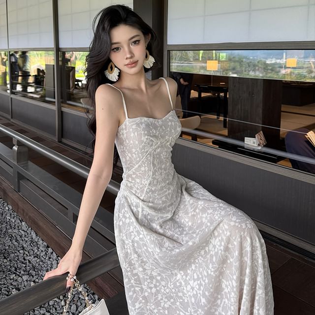 JIYON - Spaghetti Strap Lace Maxi A-Line Dress | YesStyle JIYON - Spaghetti Strap Lace Maxi A-Line Dress | YesStyle