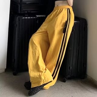Lingaris-High Waist Striped Side Sweatpants