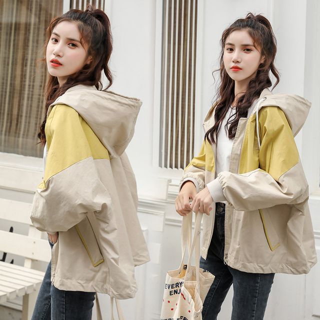 Sienne-Two Tone Hood Zip Windbreaker