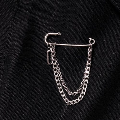 PANGU - Stainless Steel Safety Pin & Chain Brooch | YesStyle