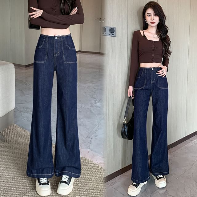 Jaqmine-Mid Waist Bootcut Jeans
