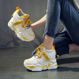 Sleeko - Mesh Panel Platform Sneakers | YesStyle