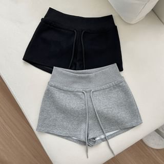 Dute Drawstring Waist Plain Sweat Shorts Sale