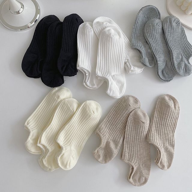 Mimiyu-Plain Crew Socks Set