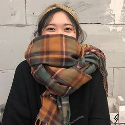 CIMAO - 格子流蘇圍巾 CIMAO - 格子流蘇圍巾