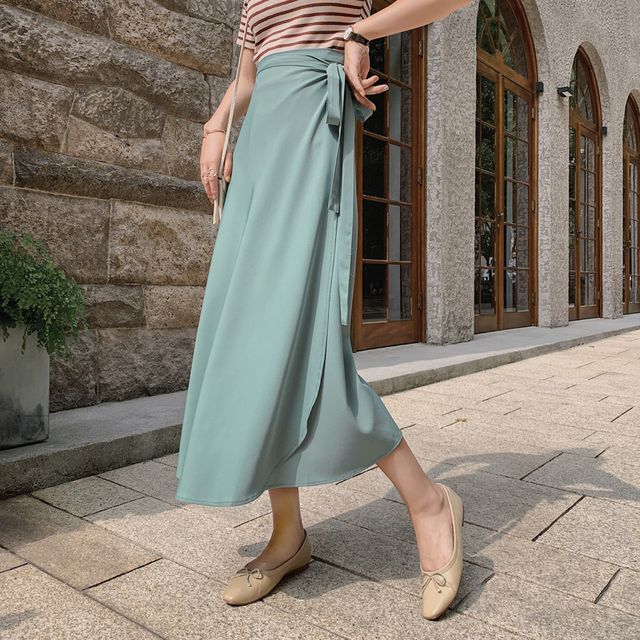 Solid Wrap Skirt