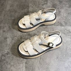 Alisse - Platform Slingback Flat Sandals