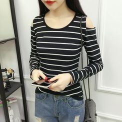 Basik - Striped Long-Sleeve T-Shirt