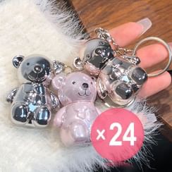 Art Value - Metallic Bear Keychain Velvet Lip Mud - 6 Colors (x24) (Bulk Box)