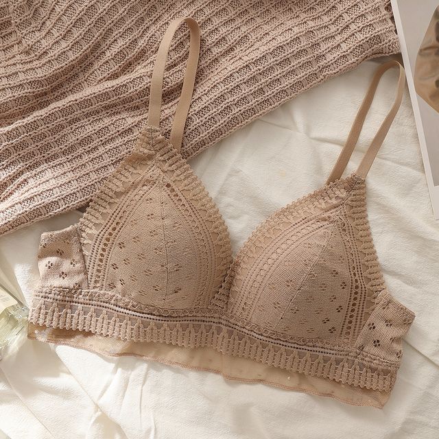 Plain Lace Wireless Bra