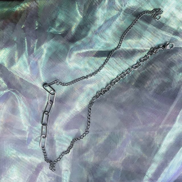 Black Degree-Asymmetrical Stainless Steel Necklace