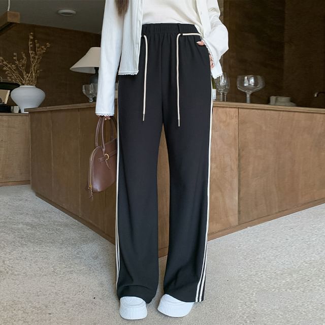 Appelsin-Striped Tie-Strap Shift Wide-Leg Pants
