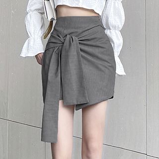 white knot mini skirt