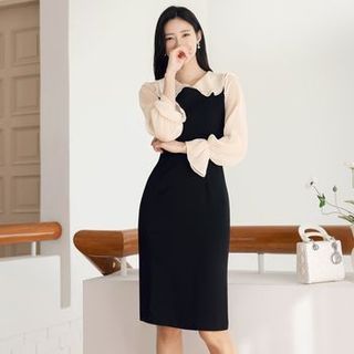 slim fit dress slacks Plaid Pinafore Midi Dress (3 Colors) Brown / L main image 0