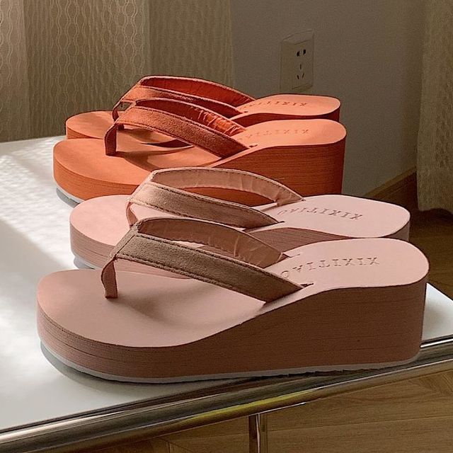 Honkizz Platform WedgeHeel FlipFlops YesStyle