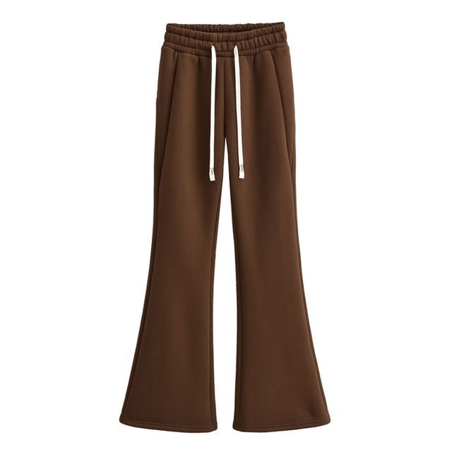 High Rise Plain Flared Sweatpants