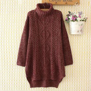 Mori Girls Turtleneck Long Sweater Yesstyle