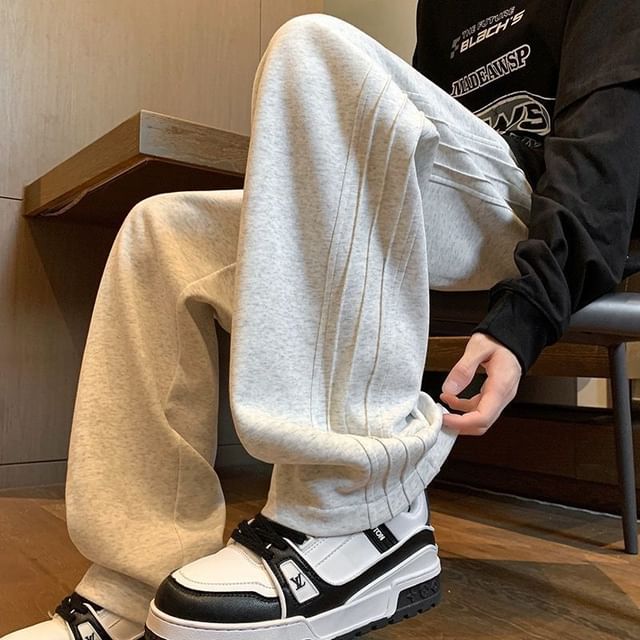 Acrius-Elastic Waist Loose Fit Sweatpants