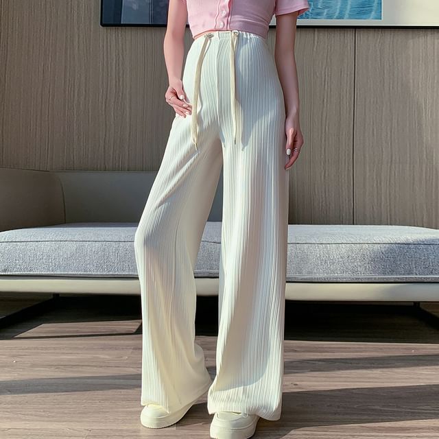 Melon Juice-Maternity High Waist Plain Wide Leg Pants