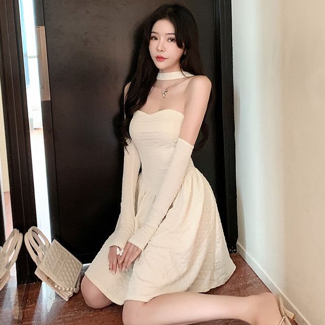 knee length dresses for ladies Pastel Yellow Princess Birthday Mini Dress Holiday Fairy Trailing Dres –  Lee Nhi Boutique main image 1