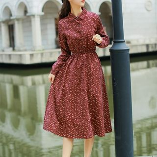 corduroy long sleeve dress