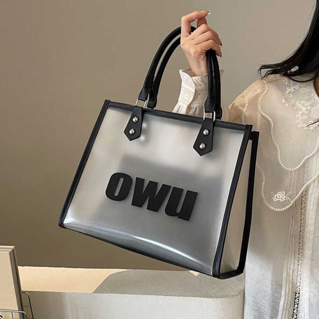 Indenis-Lettering PVC Tote bag