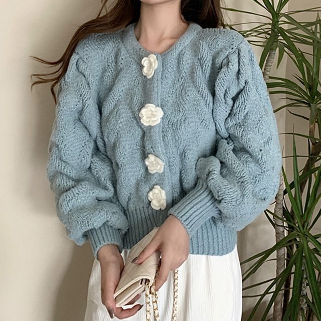 Puffy Cloudy Cardigan Cloudy With A Chance Of Cuteness Sky Blue