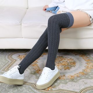 Lychee-Medias largas tipo jacquard