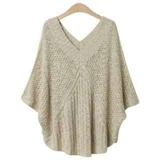 PEPER V-Neck Knit Cape Top | YesStyle