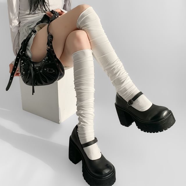 Desperim-Plain Long Socks
