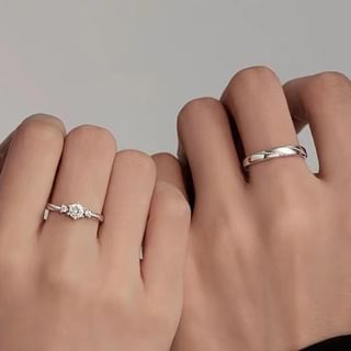 Parskletie-Rhinestone S925 Sterling Silver Open Ring Various Designs Set
