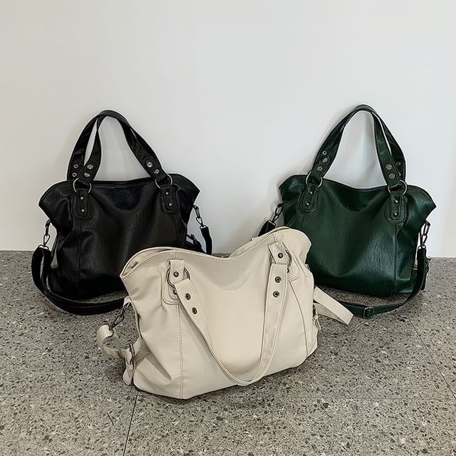 Basaran-Studded Faux Leather Shoulder Bag