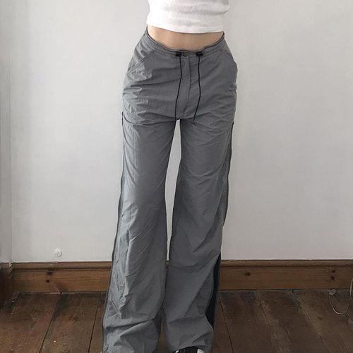 Sosana - Low Waist Plain Straight-Fit Wide-Leg Cargo Pants