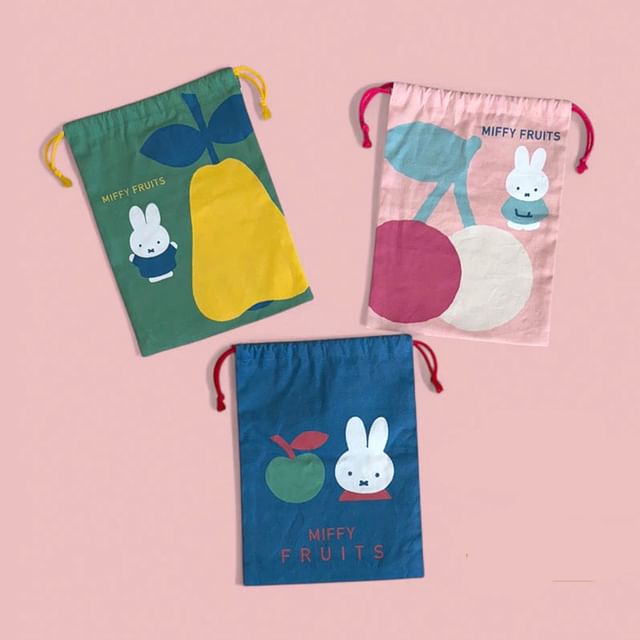 Miffy - Miffy FRUITS Series Drawstring Pouch | YesStyle