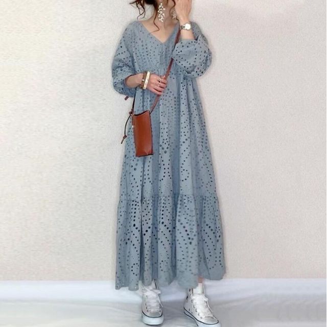 chinese dress ladies Baltic Born Womens Jackie Eyelet Maxi Dress | Black