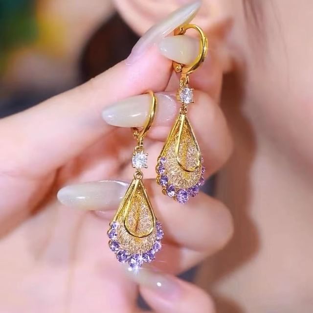 Poppin-Rhinestone Drop Earring