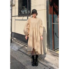 chuu - Balloon-Sleeve Tiered Dress chuu - Balloon-Sleeve Tiered Dress