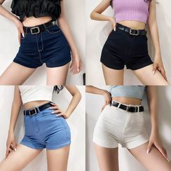 Girls Supply - High-Waist Skinny Denim Hot Shorts in 5 Colors