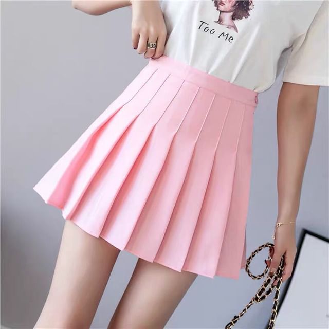 Bolgivy - High-Waist Mini Pleated Skirt