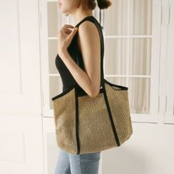 Wifky - Piped Rattan Tote & Pouch Wifky - Piped Rattan Tote & Pouch