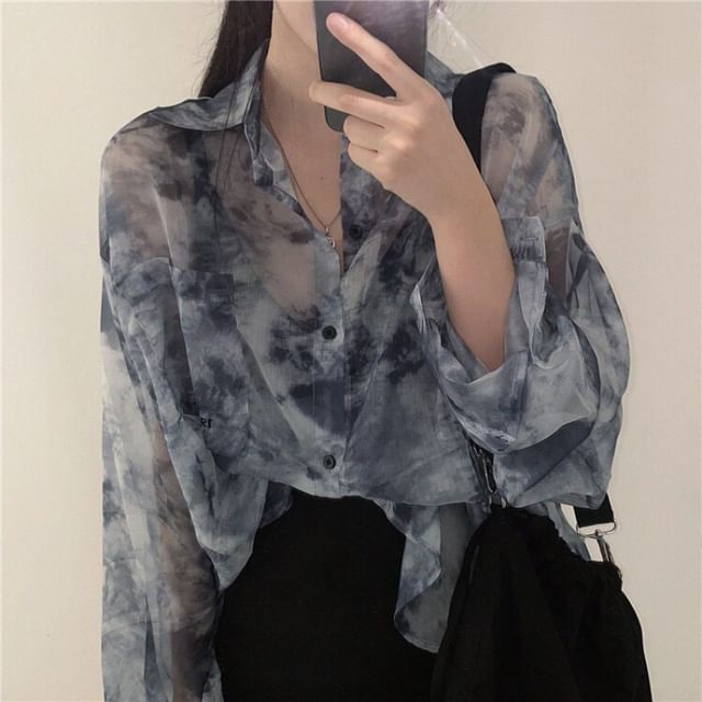 Muezz-Long-Sleeve Tie Dye Shirt