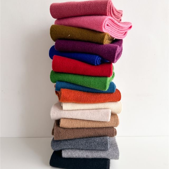 Frior-Plain Knit Scarf
