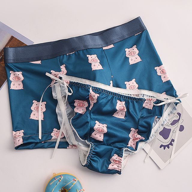 Pancherry - Couple Matching Set: Print Boxers + Panties