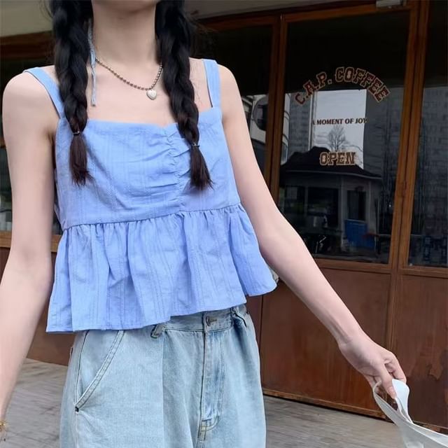Okalpis-Cropped Cami Top