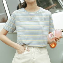 Wezal - Short-Sleeve Striped T-Shirt
