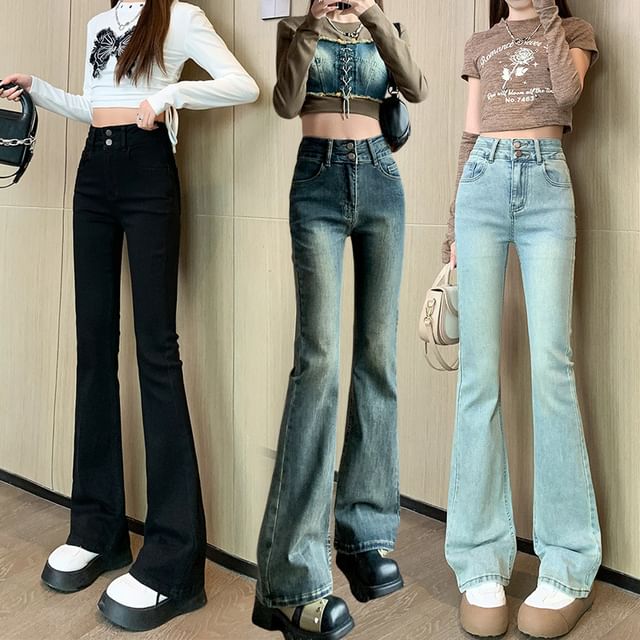 Denimot-High Waist Flared Jeans Various Designs