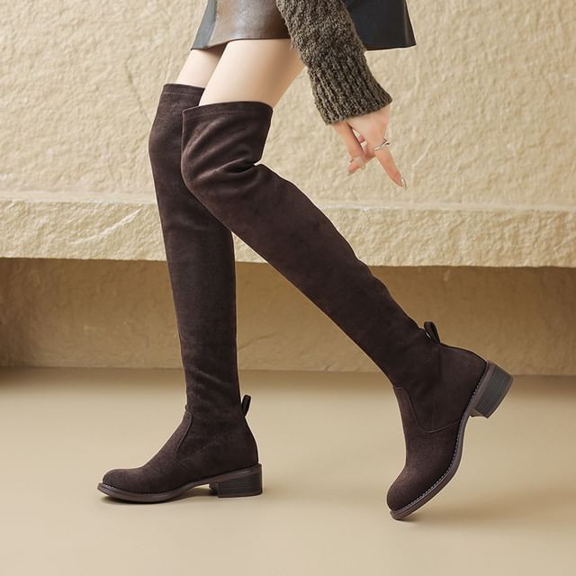 Cinnabelle-Faux Suede Over The Knee Boots