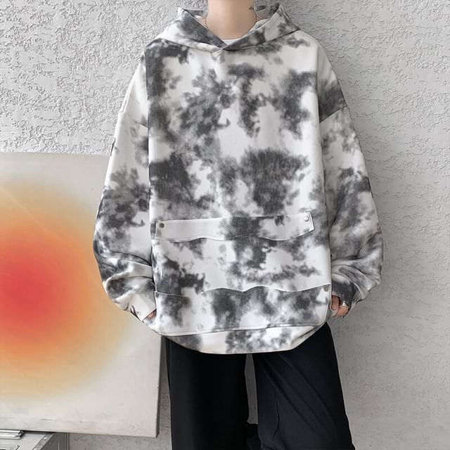 Freehop-Tie Dye Studded Hoodie