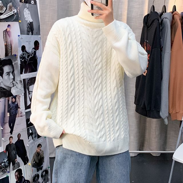 Diphon - Cable-Knit Turtleneck Sweater | YesStyle