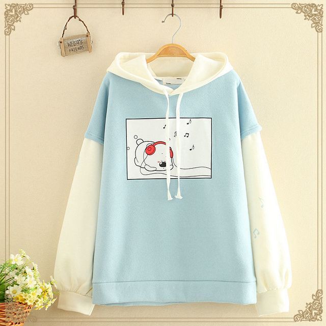Kawaii fairyland dog print hoodie Outlet